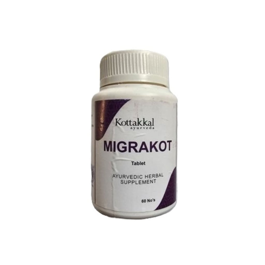 Migrakot Tablet Box, Ayurvedic Product manufactured by Arya Vaidya Sala, Kottakkal Ayurveda for USA Distribution