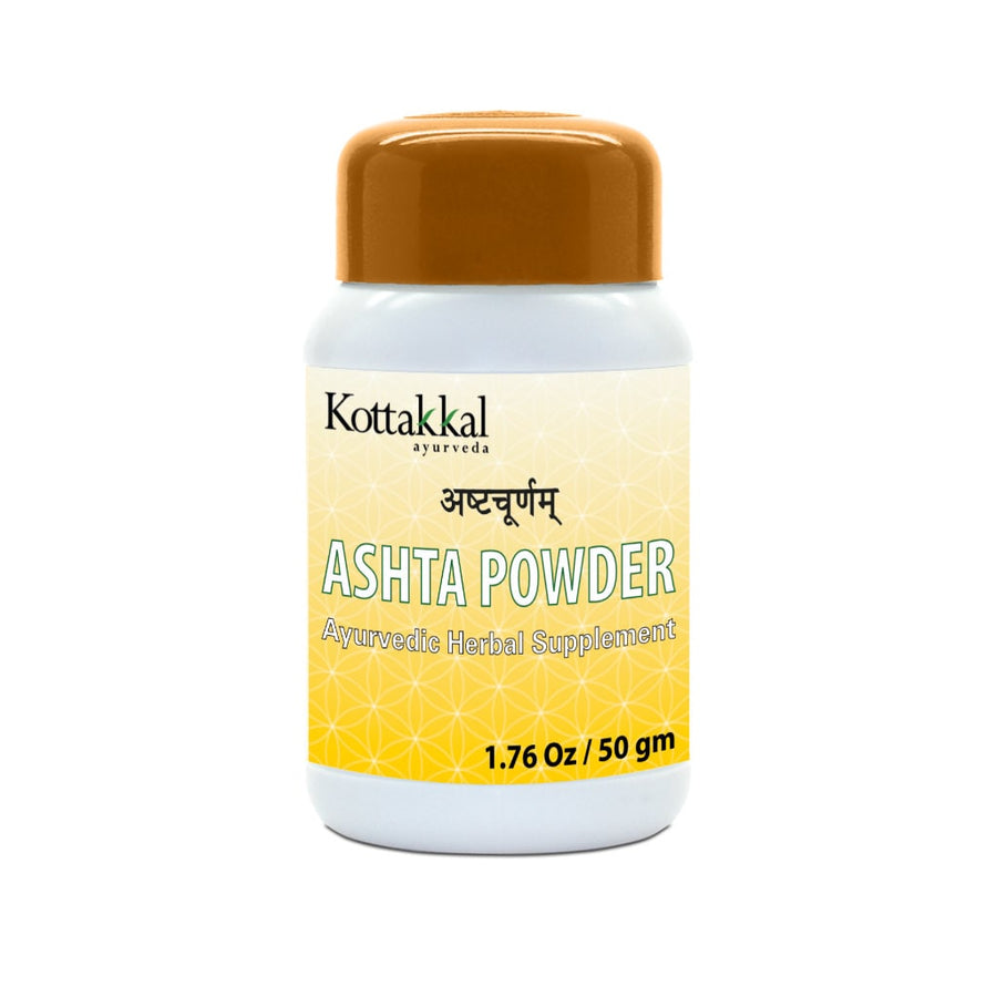 Ashta Churnam Packet and Bottle, Ayurvedic Product manufactured by Arya Vaidya Sala, Kottakkal Ayurveda for USA Distribution