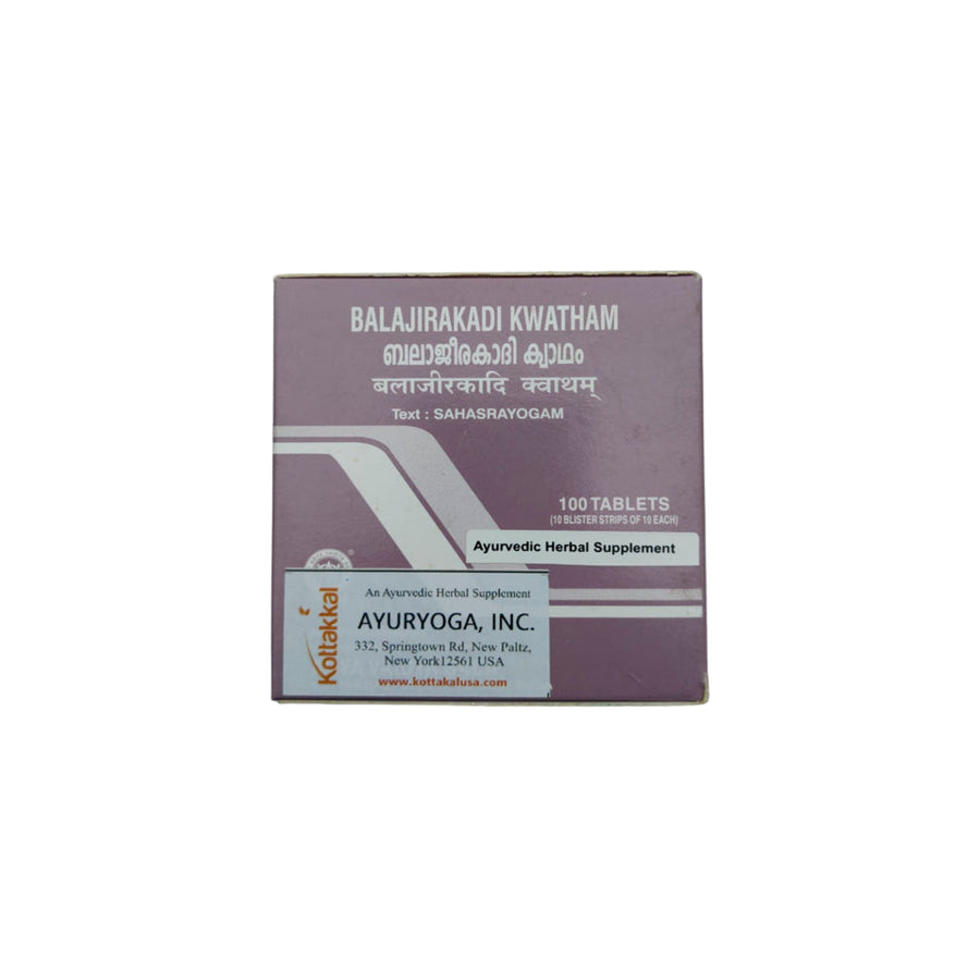 Balajirakadi Kwatham Box, Ayurvedic Product manufactured by Arya Vaidya Sala, Kottakkal Ayurveda for USA Distribution