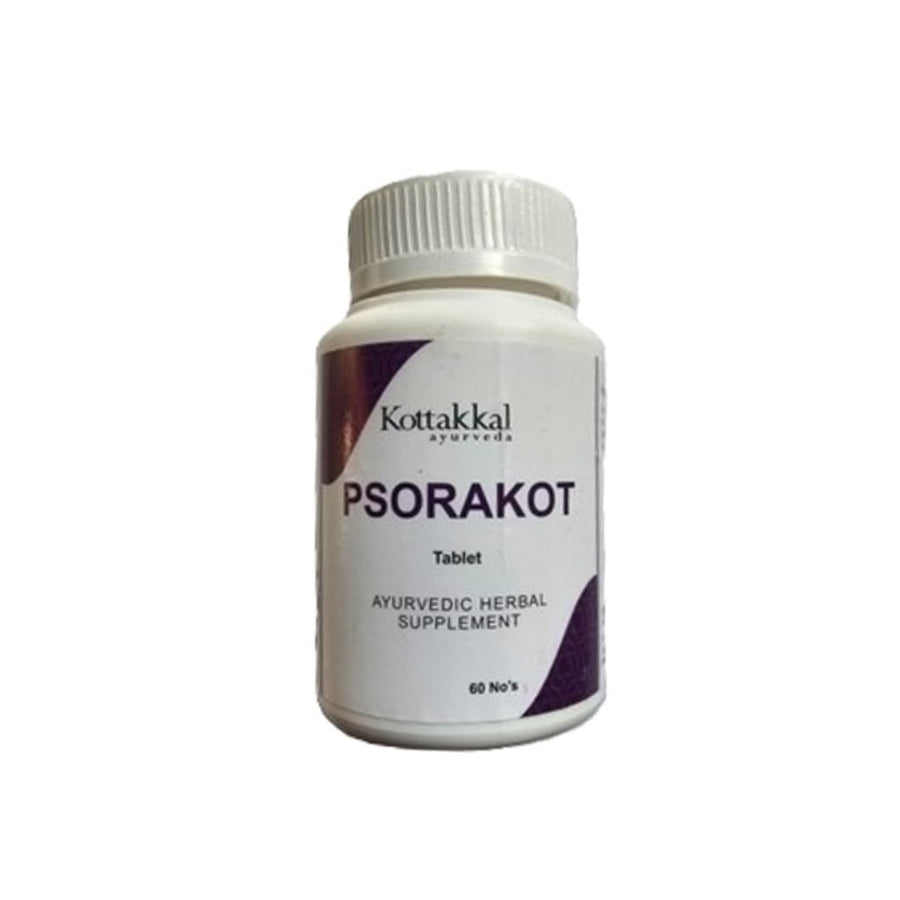 Psorakot Tablet Box, Ayurvedic Product manufactured by Arya Vaidya Sala, Kottakkal Ayurveda for USA Distribution