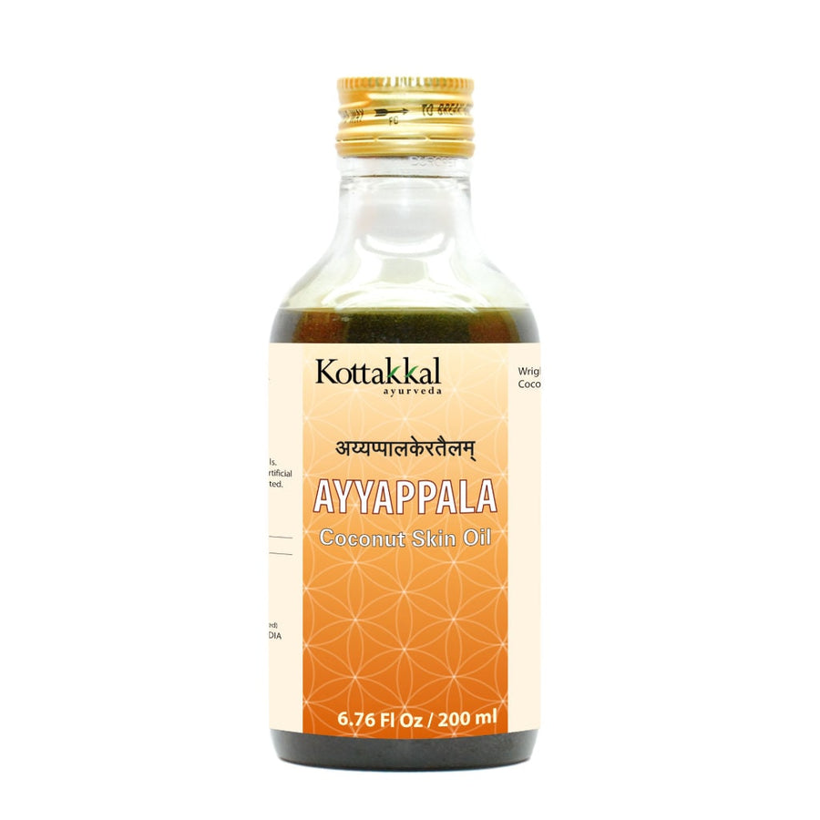 Ayyappala Coconut Skin Oil Bottle, Ayurvedic Product manufactured by Arya Vaidya Sala, Kottakkal Ayurveda for USA Distribution