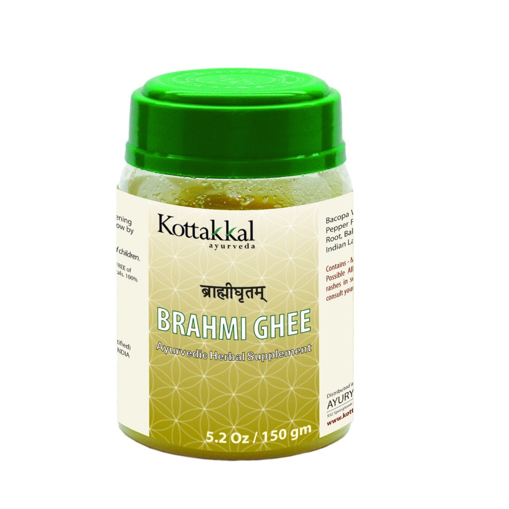 Brahmi Ghritam Bottle, Ayurvedic Product manufactured by Arya Vaidya Sala, Kottakkal Ayurveda for USA Distribution