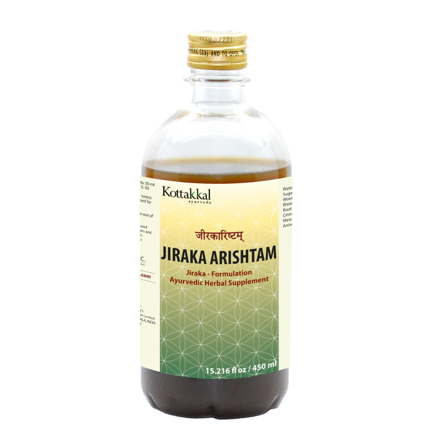 Jiraka Arishtam Bottle, Ayurvedic Product manufactured by Arya Vaidya Sala, Kottakkal Ayurveda for USA Distribution