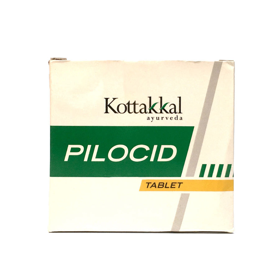 Pilocid Tablet Box, Ayurvedic Product manufactured by Arya Vaidya Sala, Kottakkal Ayurveda for USA Distribution