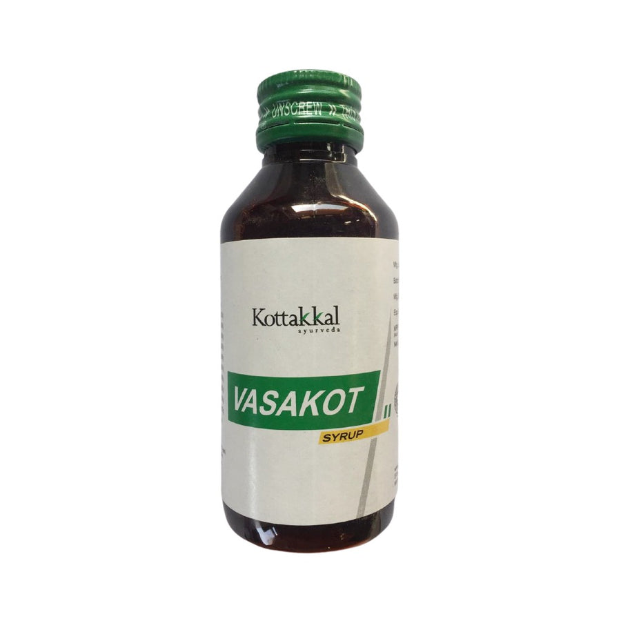 Vasakot Syrup Bottle, Ayurvedic Product manufactured by Arya Vaidya Sala, Kottakkal Ayurveda for USA Distribution