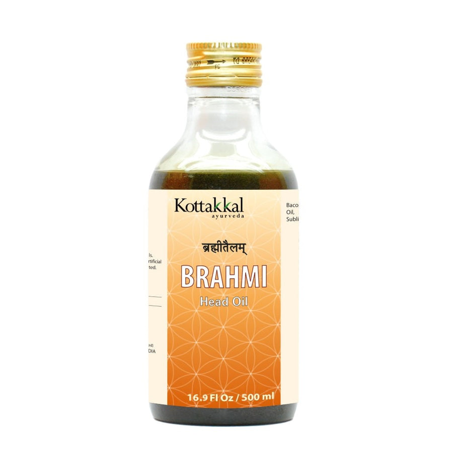 Brahmi Oil Bottle, Ayurvedic Product manufactured by Arya Vaidya Sala, Kottakkal Ayurveda for USA Distribution