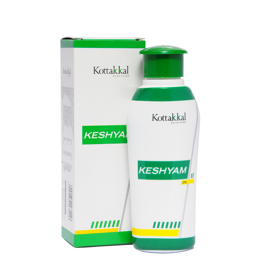 Keshyam Oil Bottle, Ayurvedic Product manufactured by Arya Vaidya Sala, Kottakkal Ayurveda for USA Distribution